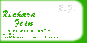 richard fein business card